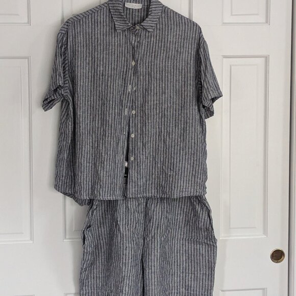 Neu Nomads Eileen Button Down Short Sleeve Linen Shirt of Co-Ord Set - Picture 7 of 7